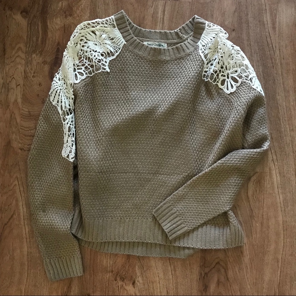 Brown Lace Sweater